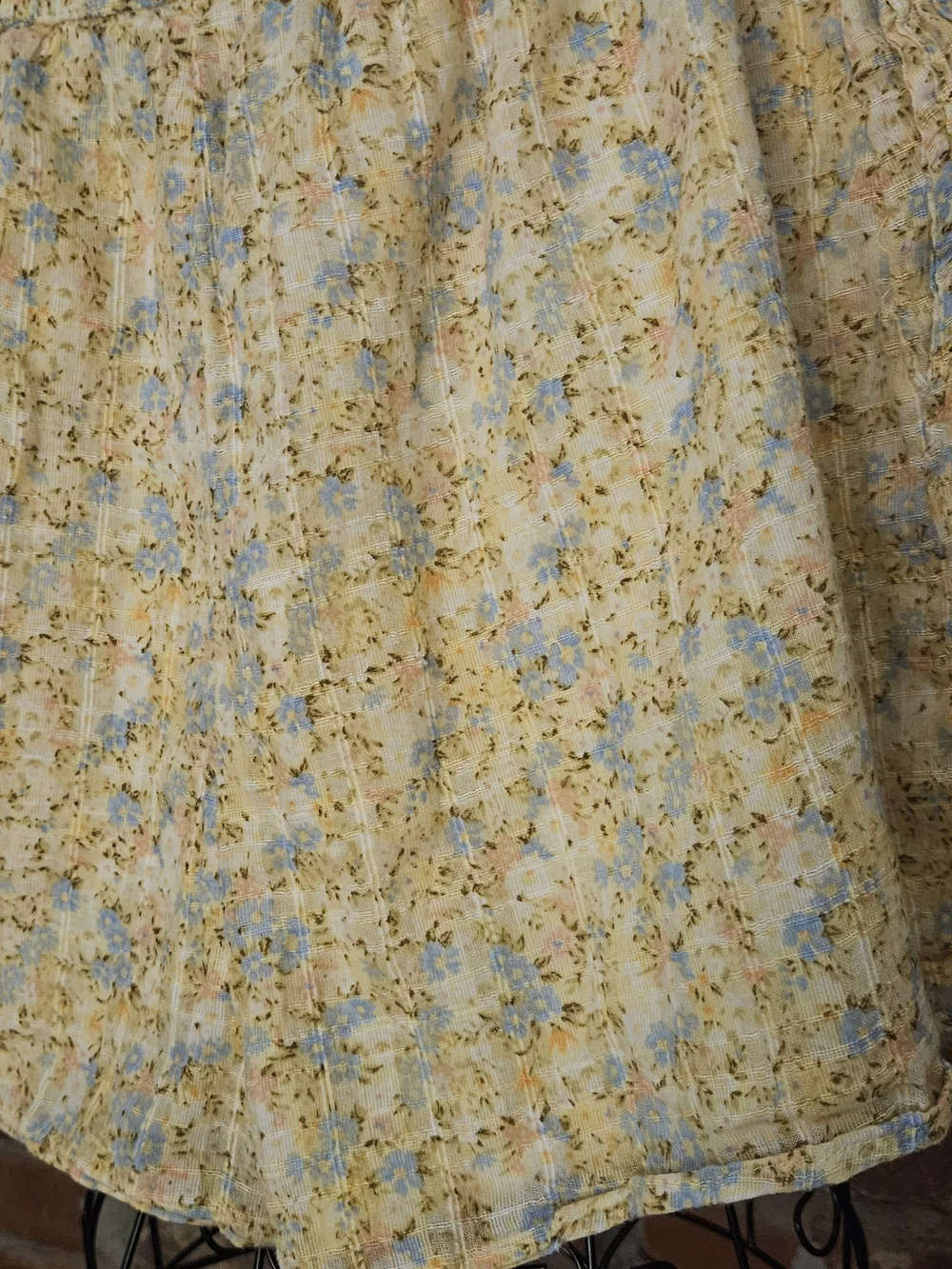American Eagle Outfitters Yellow Floral Cotton Lined Mini Skirt